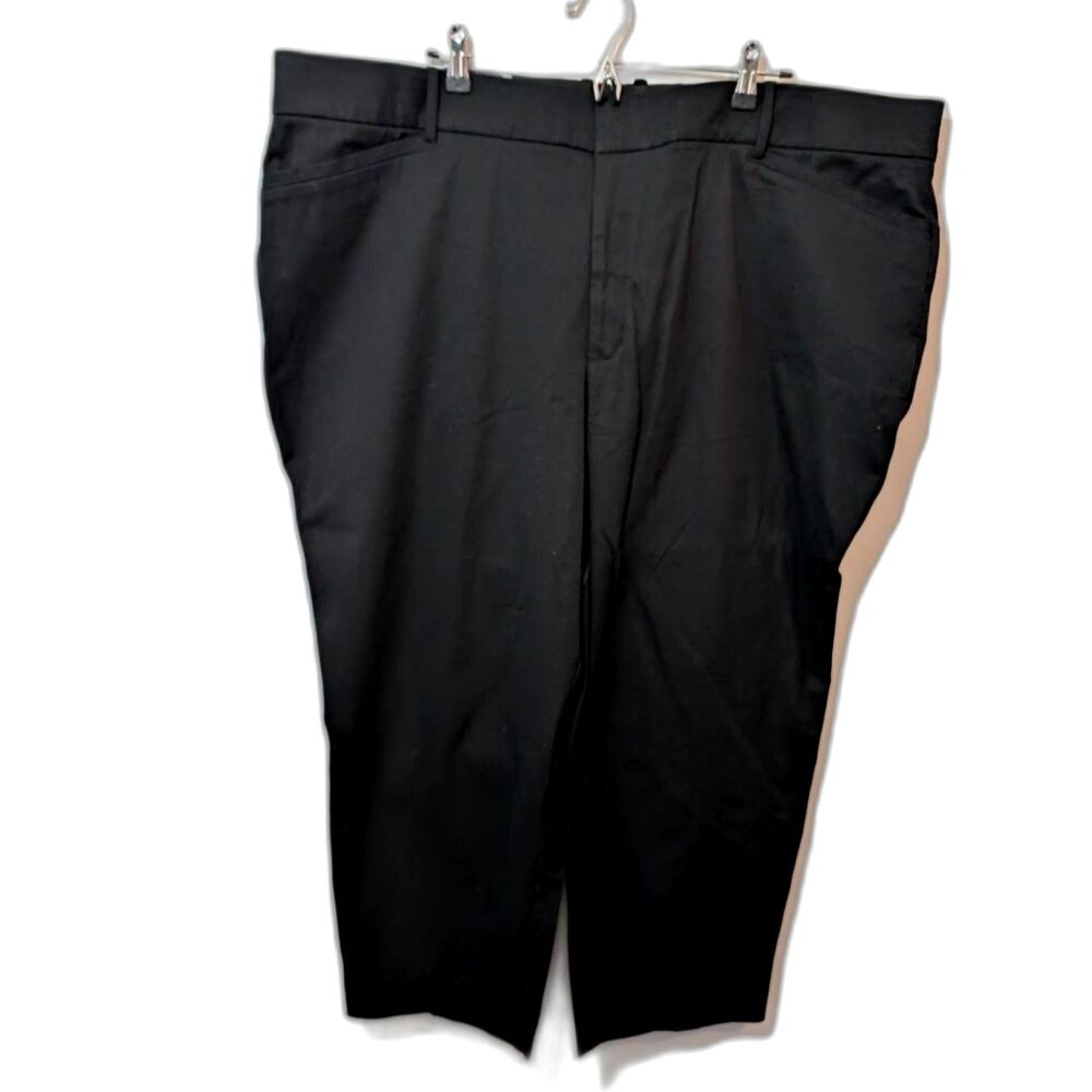 Ava & Viv Women’s High-Rise Straight Leg Trousers. Ankle Pant Black 26